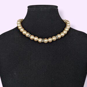 Vintage Glass Pearl Choker Necklace